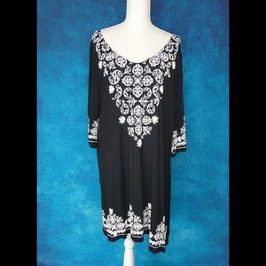 Just Love Black White Tunic Dress Size 2X